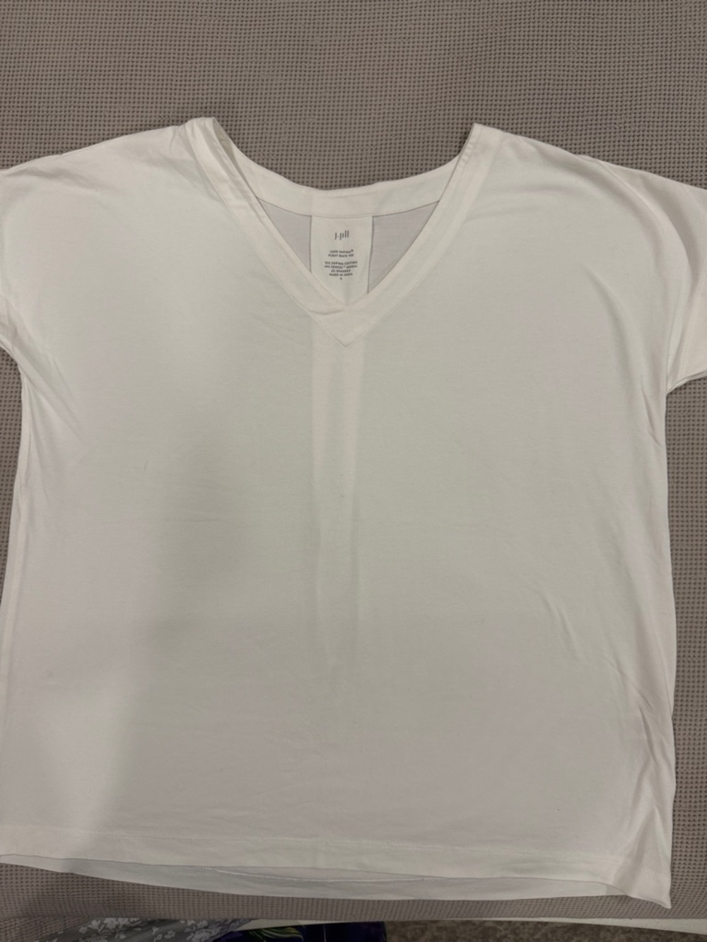 J. Jill Luxe Supima Pleat-Back Tee in Ivory